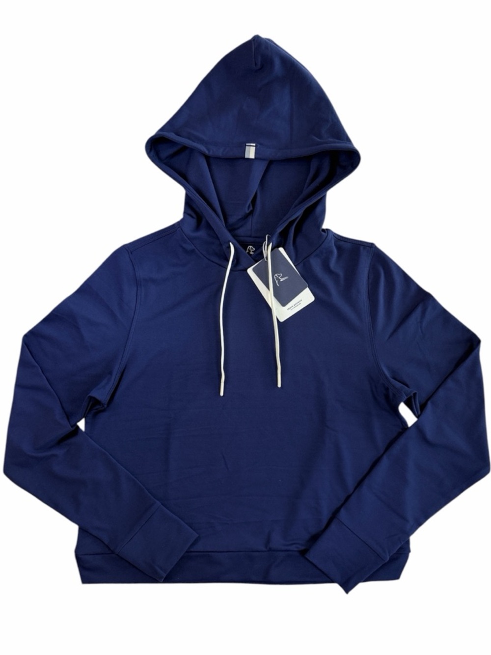 Rhoback The Tempo Performance Hoodie NWT Small Fleet Navy Blue Solid Pullover